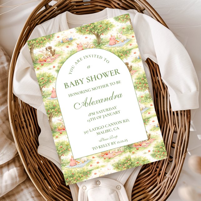 Cute Pastel Barnyard Celebration Baby Shower Invitation (Creator Uploaded)