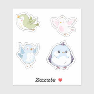 Cute Pastel Birds Vinyl Stickers