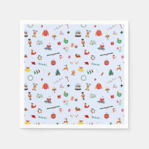 Cute pastel blue Christmas party decoration  Napkin