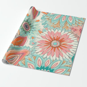 Cute Pastel Boho Chic Wrapping Paper