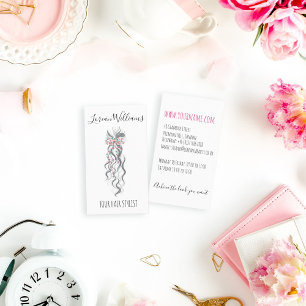 Cute Pastel Bride Wavy Hairstyle Hair Salon Floral Business Card