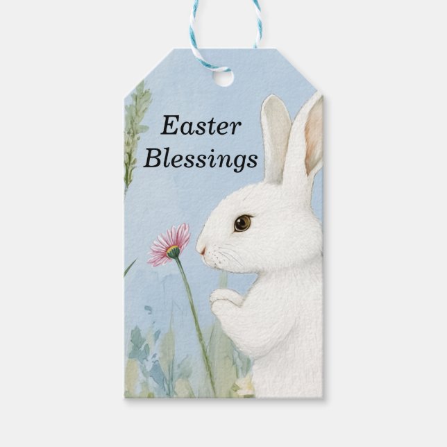 Cute Pastel Bunny Easter Gift Tags (Front)
