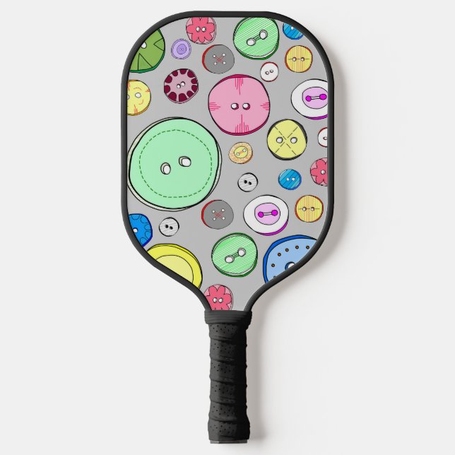 Cute Pastel Buttons Pickleball Paddle (Front)