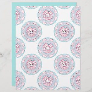 Cute Pastel Candy Kawaii Bunny Polka Dot Mandala