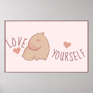 Cute pastel capybara  poster