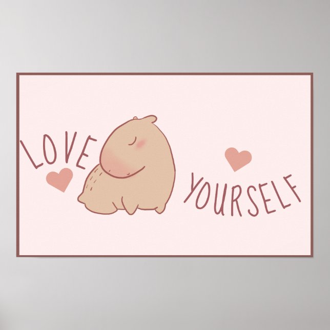 Cute pastel capybara  poster (Front)