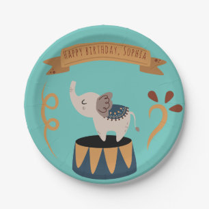 Cute Pastel Carnival Birthday Theme Paper Plate
