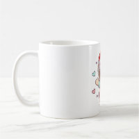 Cute Pastel Cartoon Character Mug Wrap with Blank