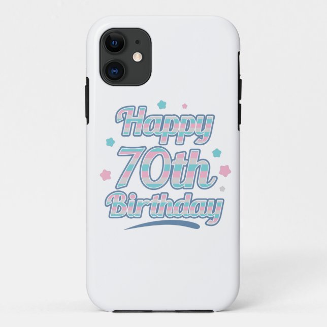 Cute Pastel Celebrating the 70th birthday Case-Mate iPhone Case (Back)