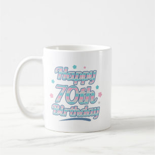Cute Pastel Celebrating the 70th birthday Coffee Mug