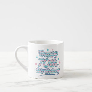 Cute Pastel Celebrating the 70th birthday Espresso Cup