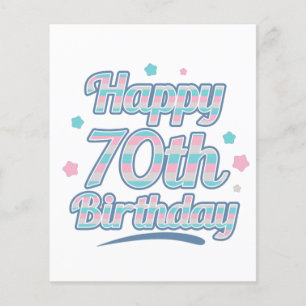 Cute Pastel Celebrating the 70th birthday Flyer