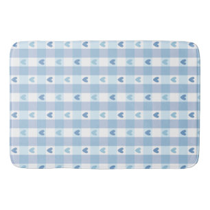 Cute Pastel Chequered Love Design Bath Mat