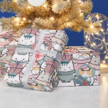 Cute Pastel Christmas Cat Wrapping Paper<br><div class="desc">Cute pastel Christmas cat wrapping paper for the cat lover.</div>