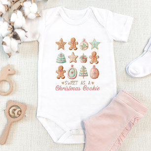 Cute Pastel Christmas Cookie Baby Bodysuit