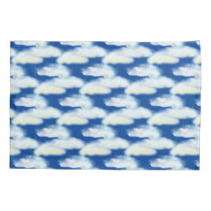 Cute Pastel Clouds on Blue Pillowcase