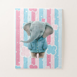 Cute Pastel Colors Elephant Puzzles 