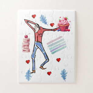 Cute Pastel Colors Strawberry Cupcake  Puzzles 