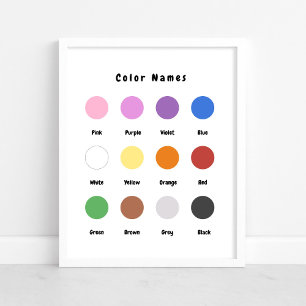 Cute Pastel Colour Baby Nursery Education Poster