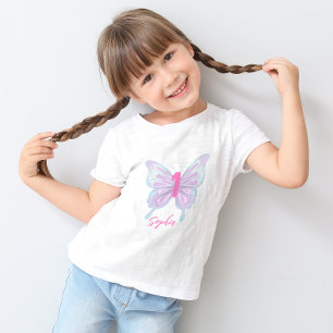 Cute Pastel Colour Butterfly Birthday Toddler T-Shirt