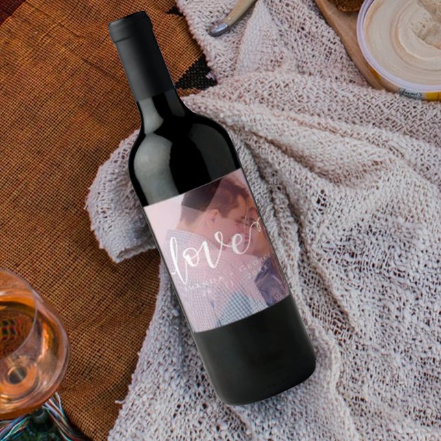 Cute Pastel Colour | Love | Photo | Wine Label (Creator Uploaded)