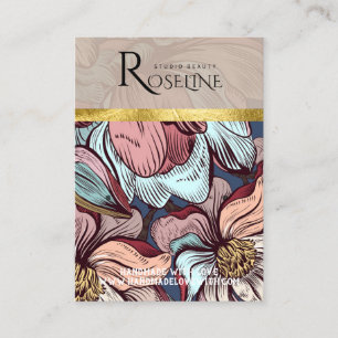 Cute pastel colour pink flower Earring Display Business Card