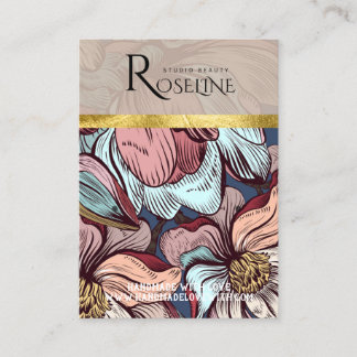 Cute pastel colour pink flower Earring Display Business Card