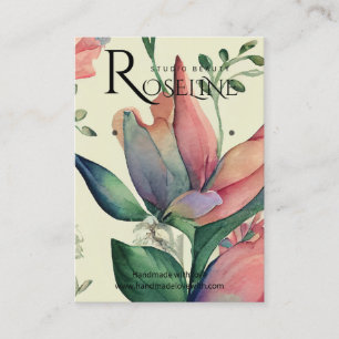 Cute pastel colour purple flower Earring Display Business Card