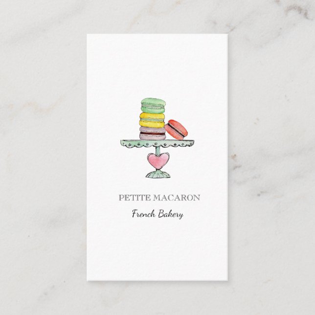 Cute Pastel coloured Macarons bakery  business car Card (Front)