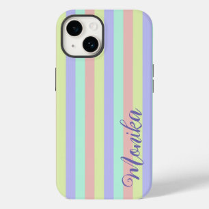 Cute Pastel Colourful Strips Personised  Case-Mate iPhone 14 Case