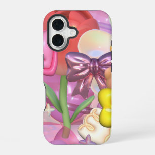 Cute Pastel Colours Bubbly Stickers iPhone 16 Case