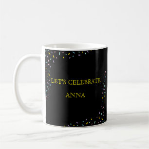 Cute Pastel Confetti Frame Celebration Gift Coffee Mug