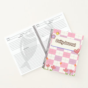 Cute Pastel Daily Journal Cover – Aesthetic Pink &