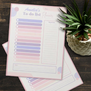 Cute Pastel Daily Planner Personalised Name Notepad