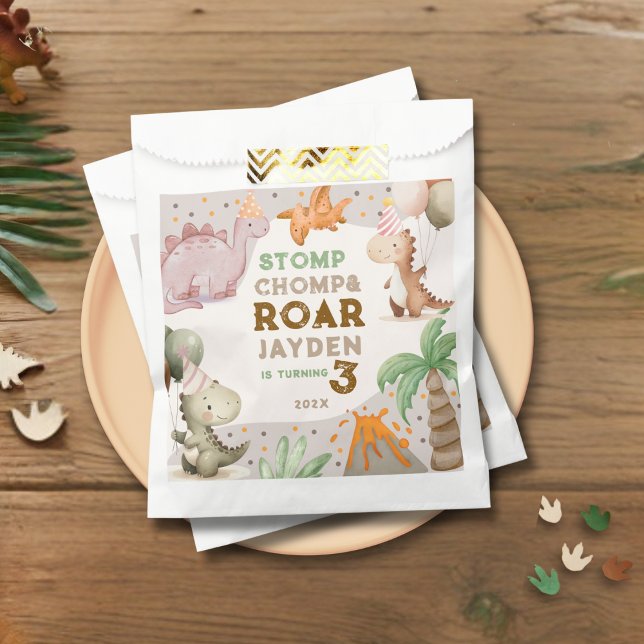 Cute Pastel Dinosaur Birthday Party  Favour Bag (Creator Uploaded)