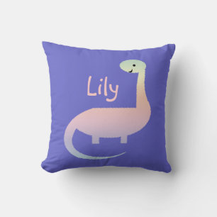 Cute Pastel Dinosaur for Girls Personalised Pillow