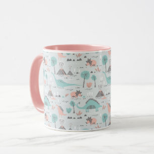 Cute Pastel Dinosaur Pattern Mug