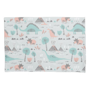 Cute Pastel Dinosaur Pattern Pillowcase