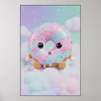 Cute Pastel Donut Character | Kawaii Dessert Art