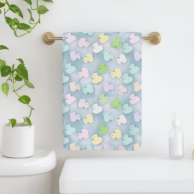 Cute Pastel Duck Baby Bath Towel for Nursery (Creator Uploaded)