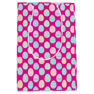 Cute Pastel Easter Eggs Pattern  Medium Gift Bag