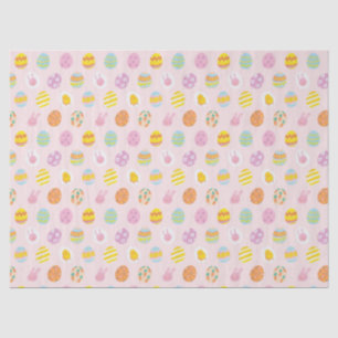Cute Pastel Easter Eggs Pattern Pink Tissue Paper