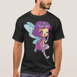 Cute Pastel Fairy Chibi Anime Teen Girl Wink  T-Shirt