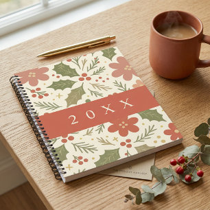 Cute pastel floral patternSpiral Notebook