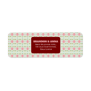 Cute Pastel Floral Seamless Pattern sweet pink Return Address Label