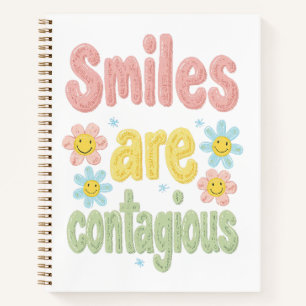 Cute Pastel Flower Smiles Are Contagious Notebook