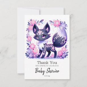 Cute Pastel Fox Baby Shower Thank You Card