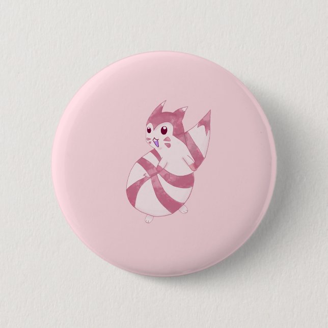 Cute Pastel Furret Design 6 Cm Round Badge (Front)
