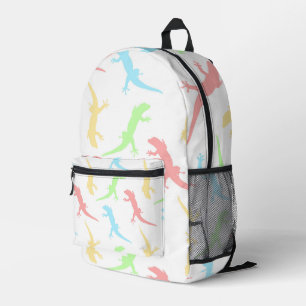 Cute Pastel Gecko Lizard Seamless Pattern Printed Backpack