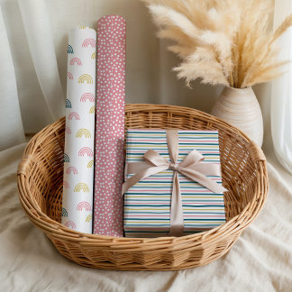 Cute Pastel Gender Neutral Baby Shower Pattern Wrapping Paper Sheet